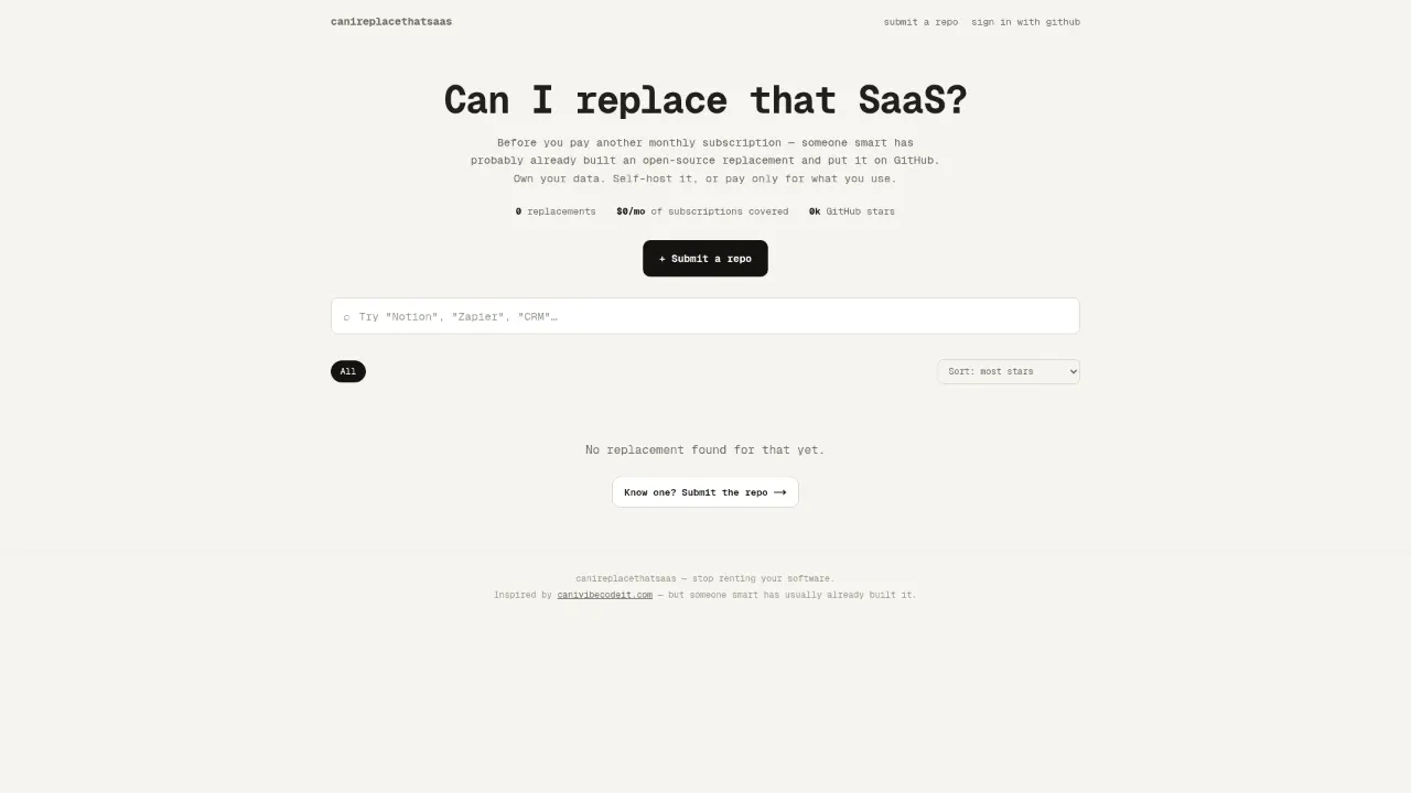 Can I replace that SaaS? website
