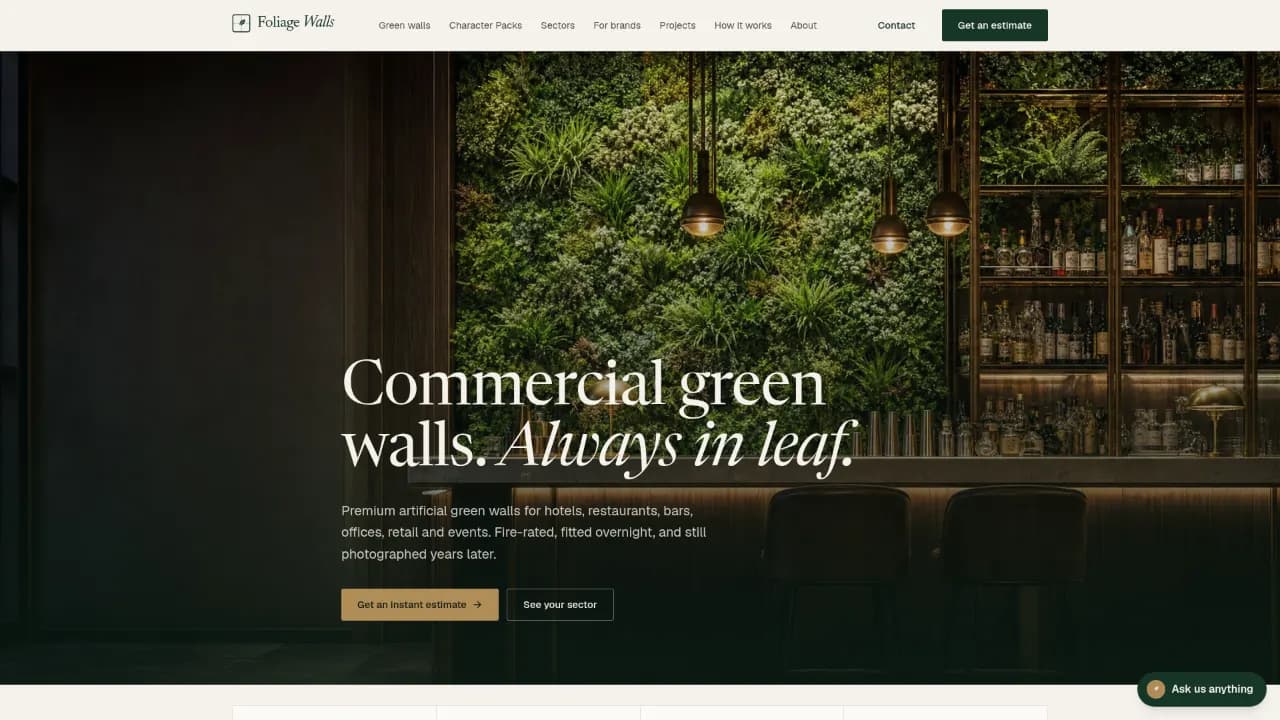 Foliage Walls website